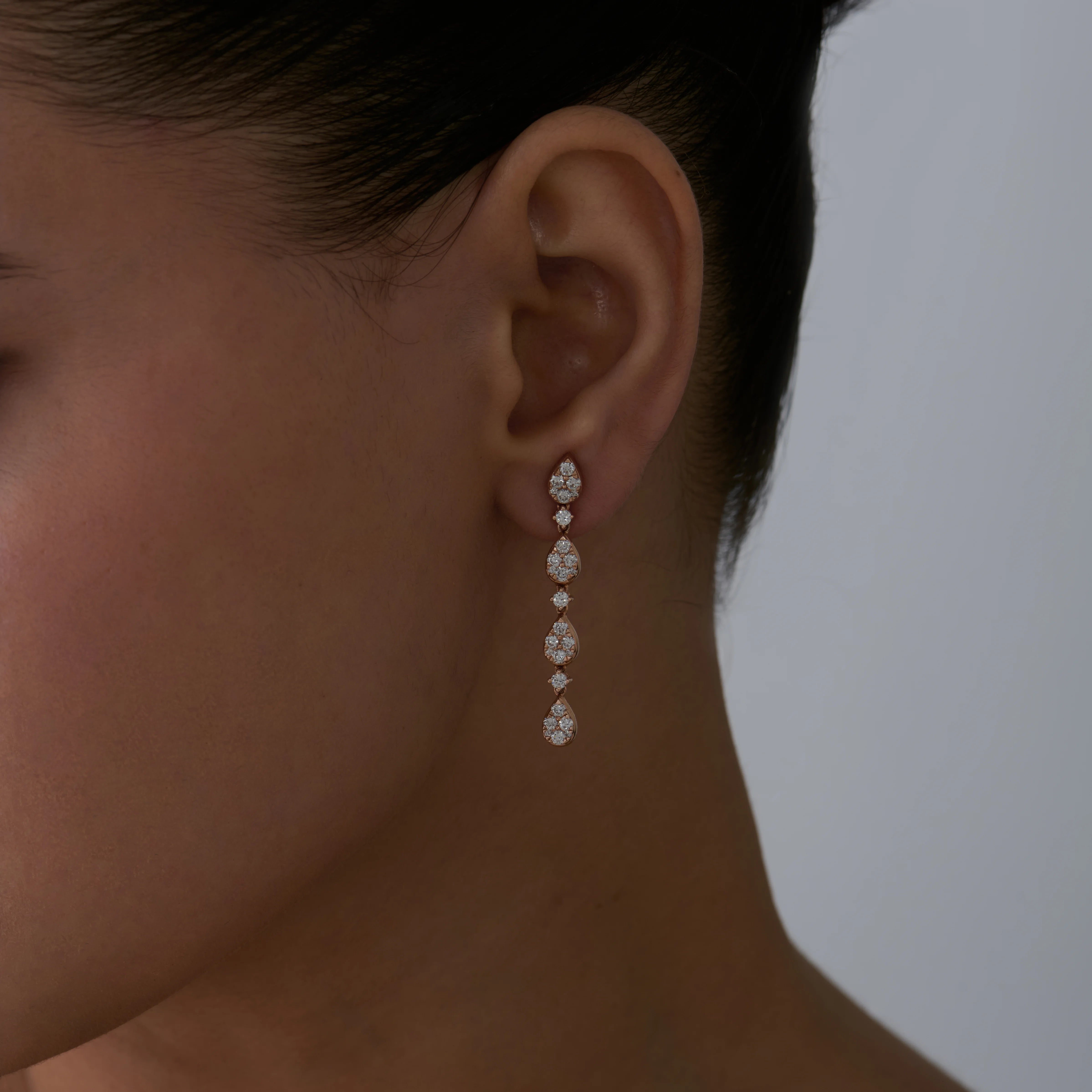 Pear Cluster Drop Earrings