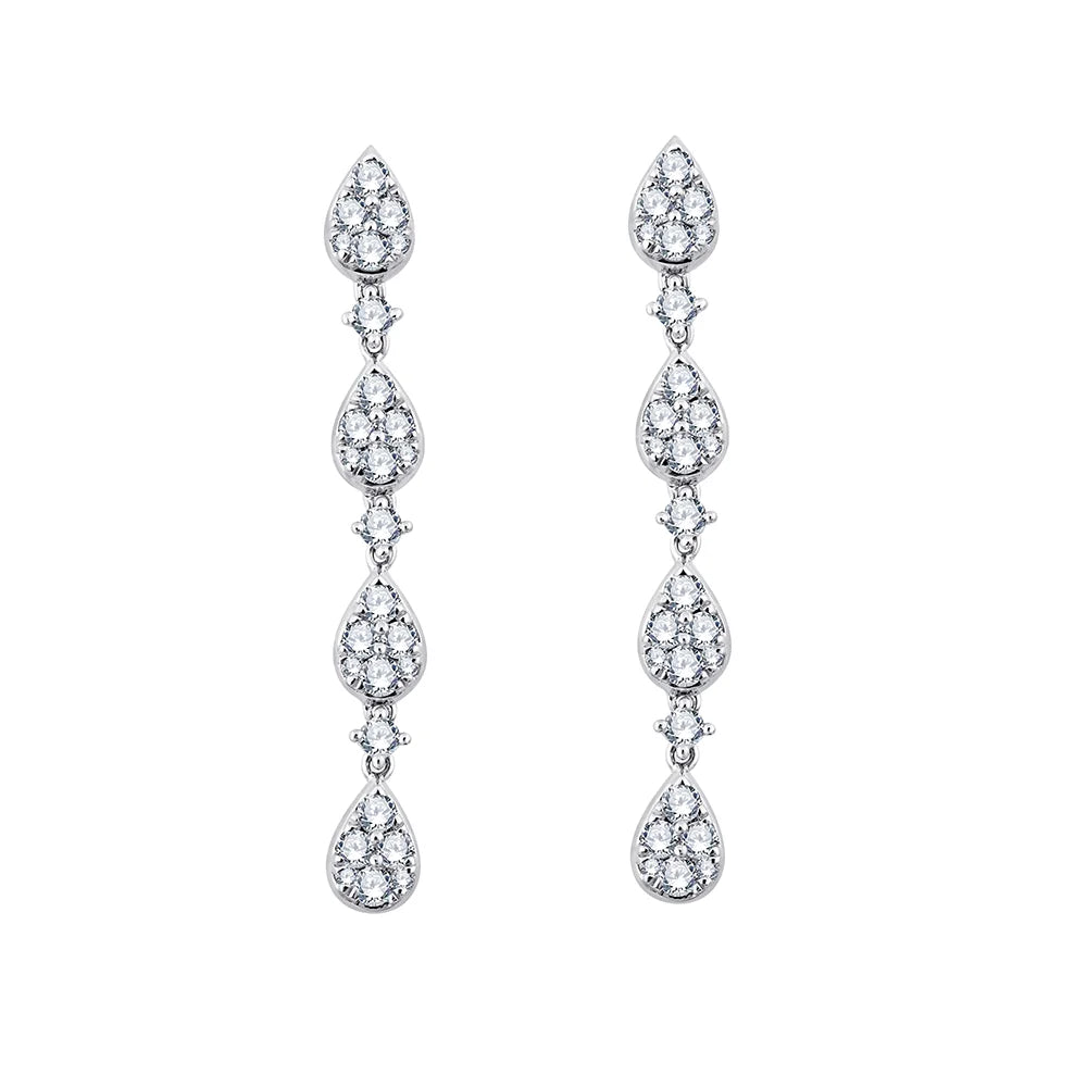 Pear Cluster Drop Earrings