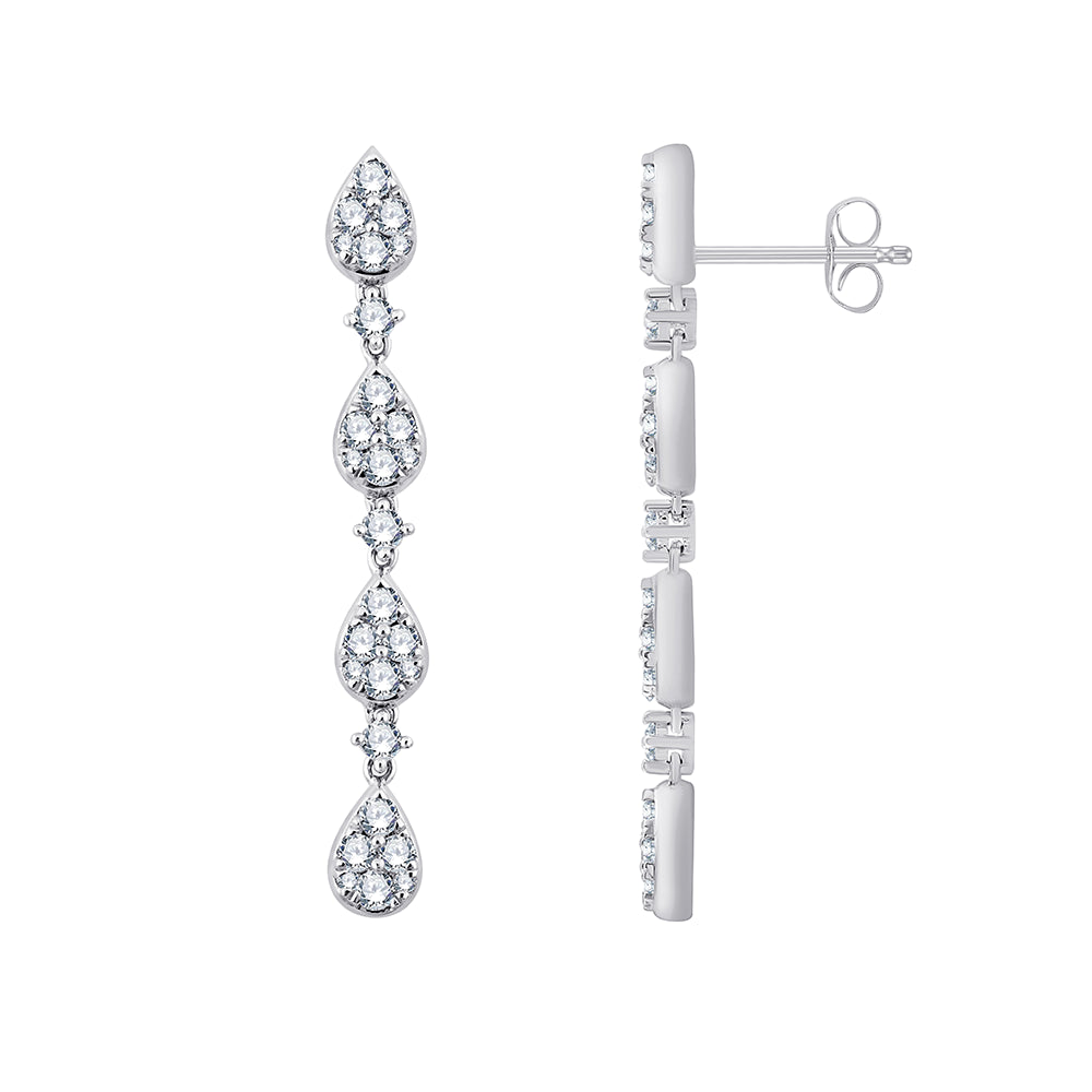 Pear Cluster Drop Earrings