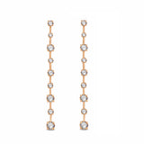Brilliant Cut Alternating Station Drop Earrings