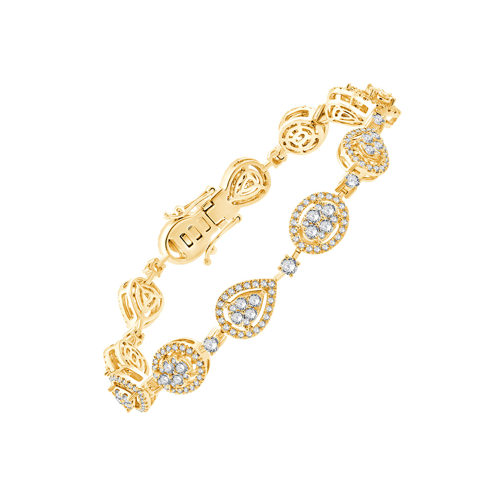 Mixed Cluster Halo Tennis Bracelet 