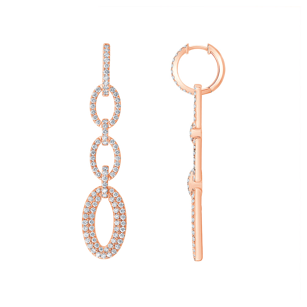 Brilliant Cut Open Oval Link Earrings