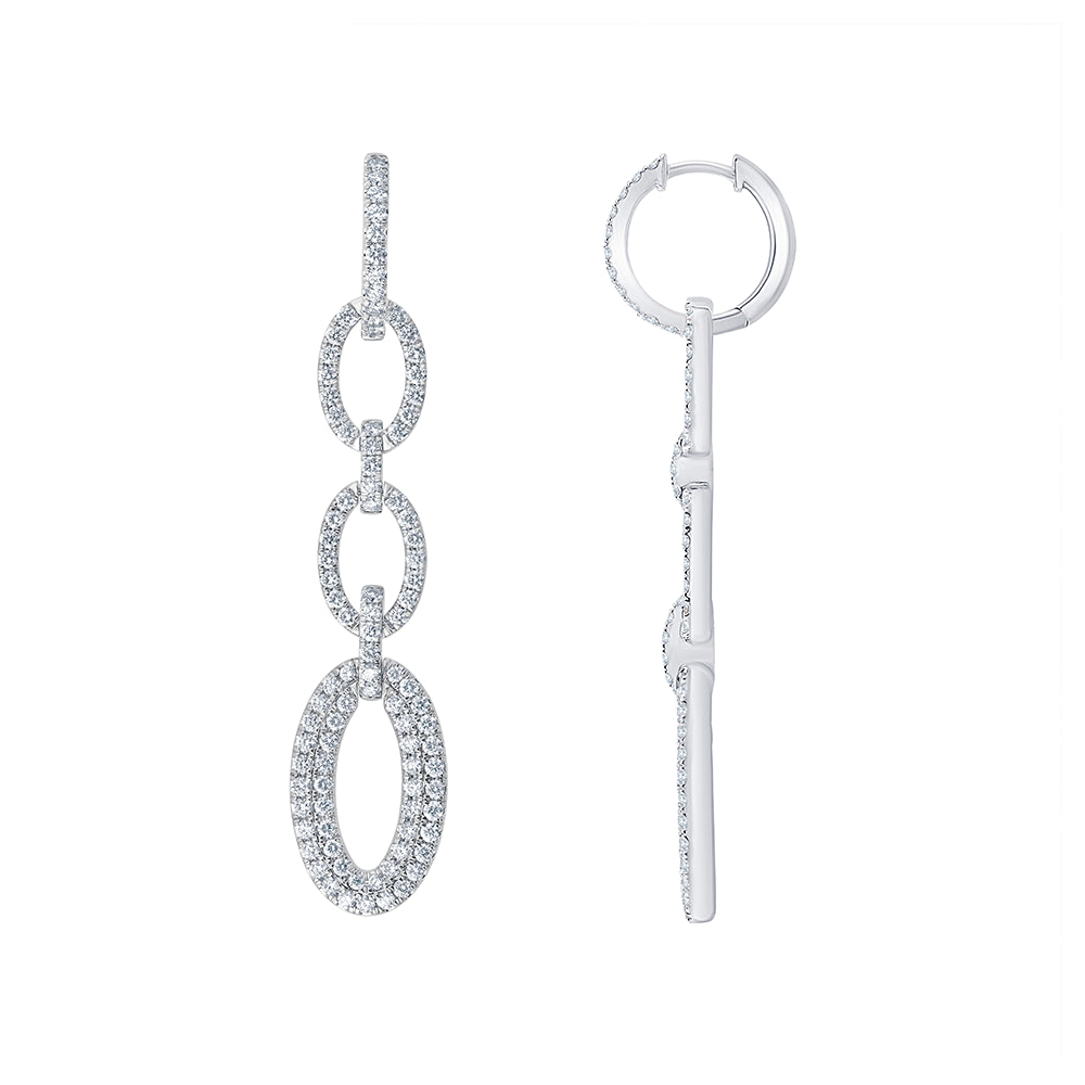 Brilliant Cut Open Oval Link Earrings