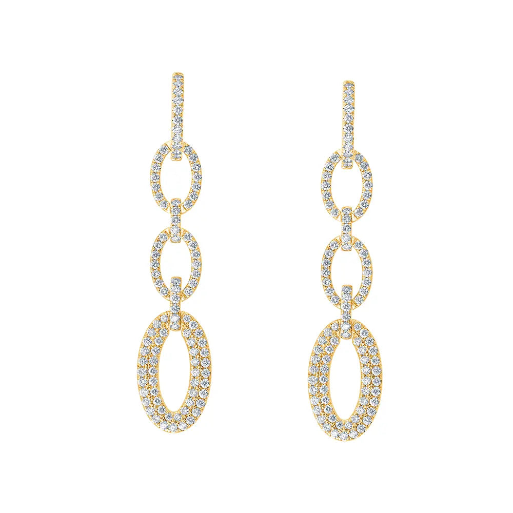 Brilliant Cut Open Oval Link Earrings