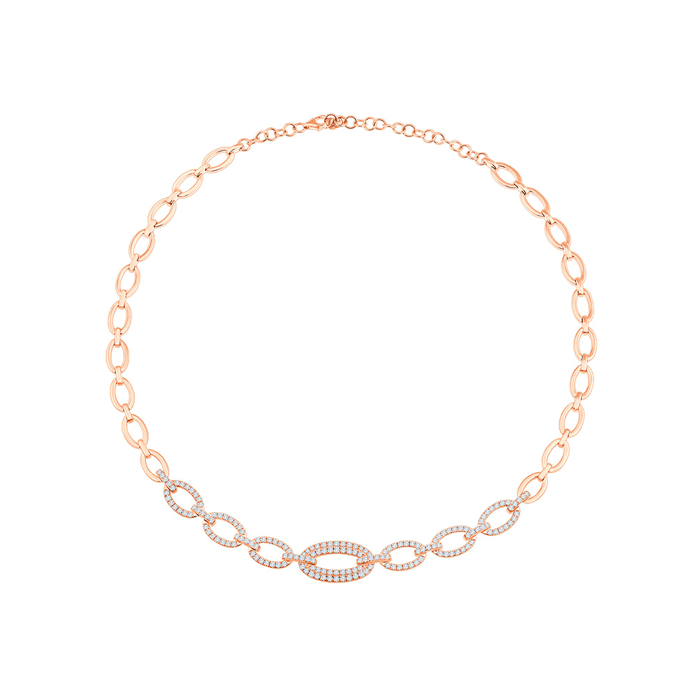 Brilliant Cut Chain Link Tennis Necklace