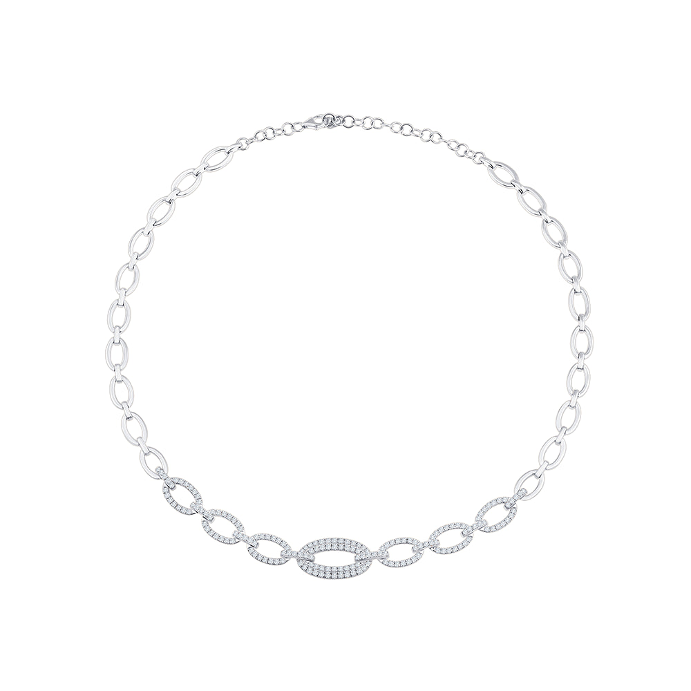Brilliant Cut Chain Link Tennis Necklace