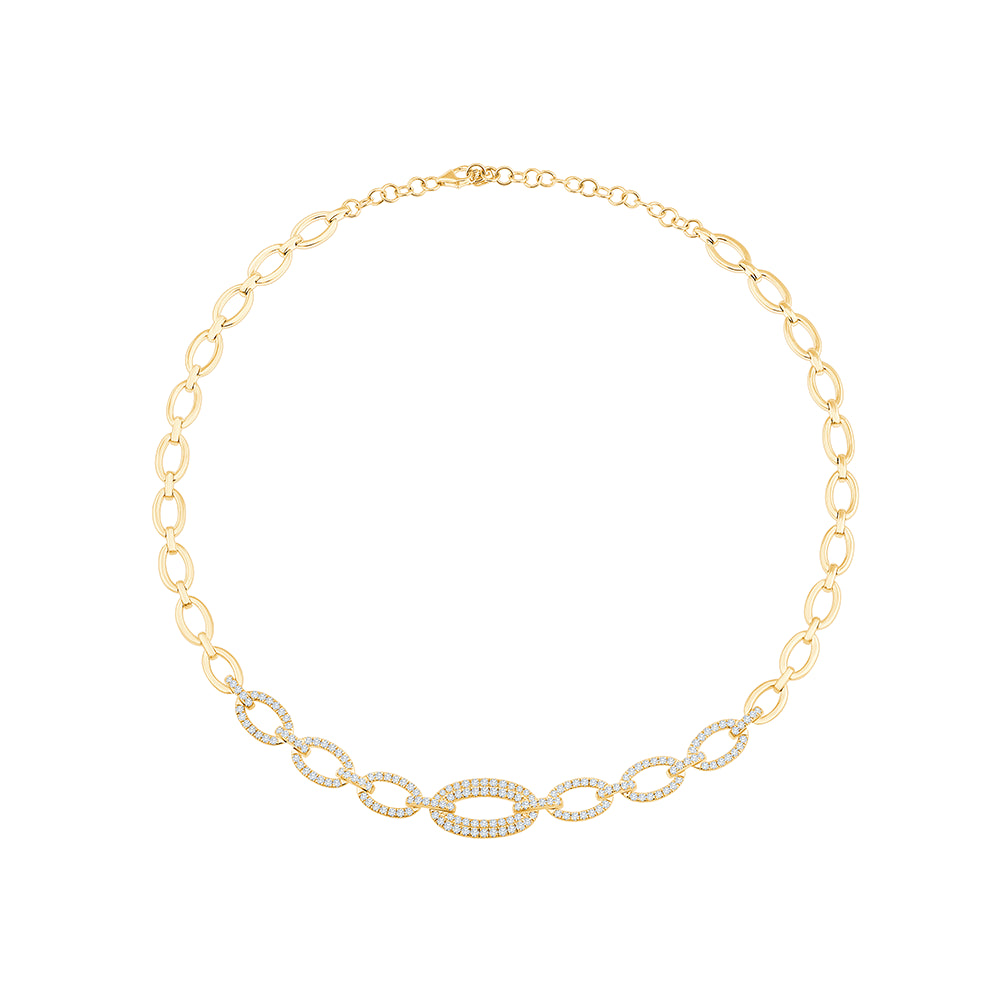 Brilliant Cut Chain Link Tennis Necklace