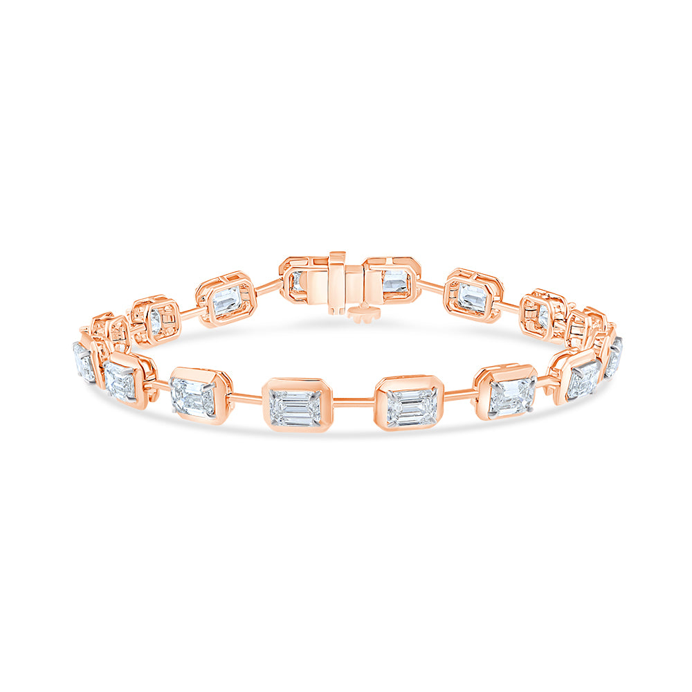 Emerald Cut Station Tennis Bracelet 