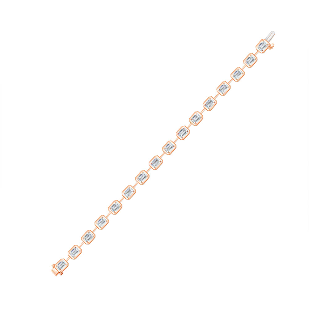 Emerald Cut Station Tennis Bracelet 