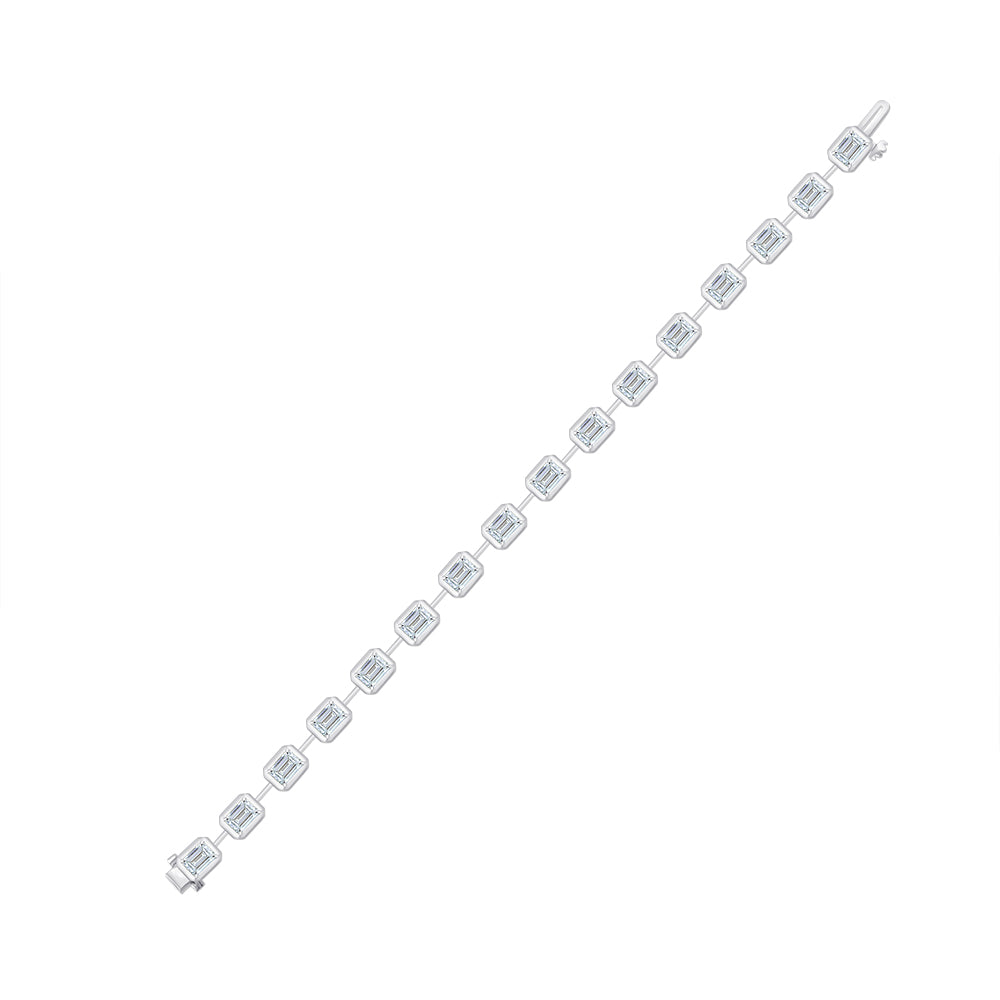 Emerald Cut Station Tennis Bracelet 