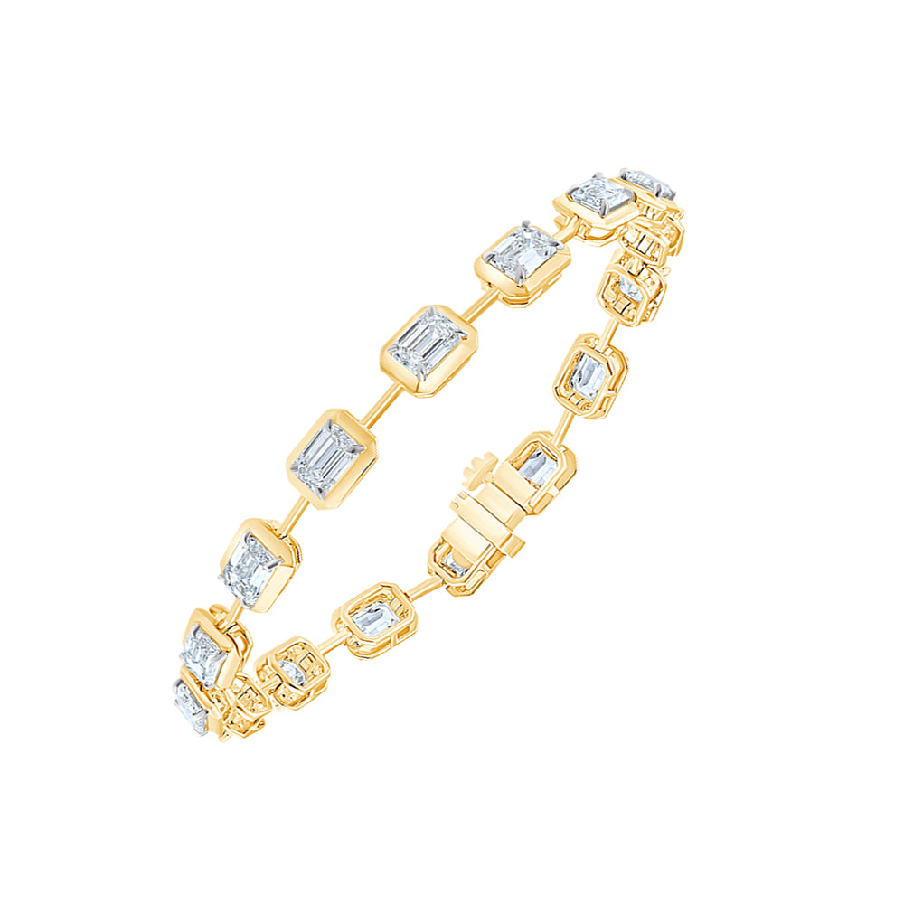 Emerald Cut Station Tennis Bracelet 