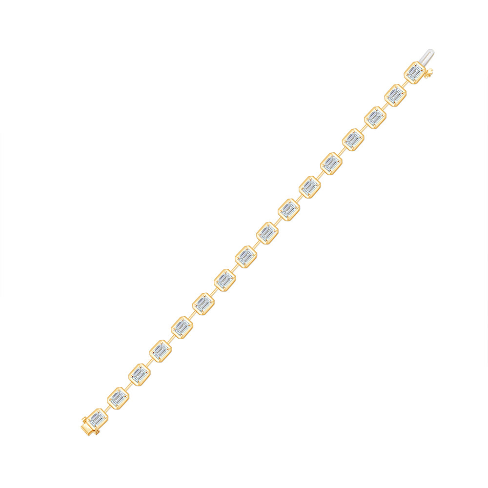Emerald Cut Station Tennis Bracelet 