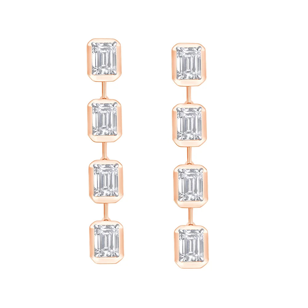 Emerald Cut Drop Earrings