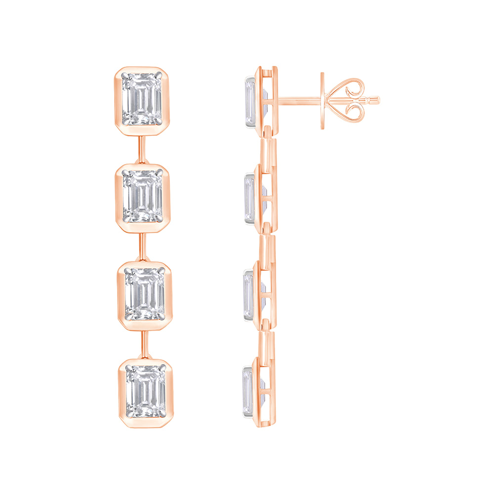 Emerald Cut Drop Earrings