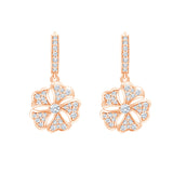 Brilliant Cut Floral Drop Earrings