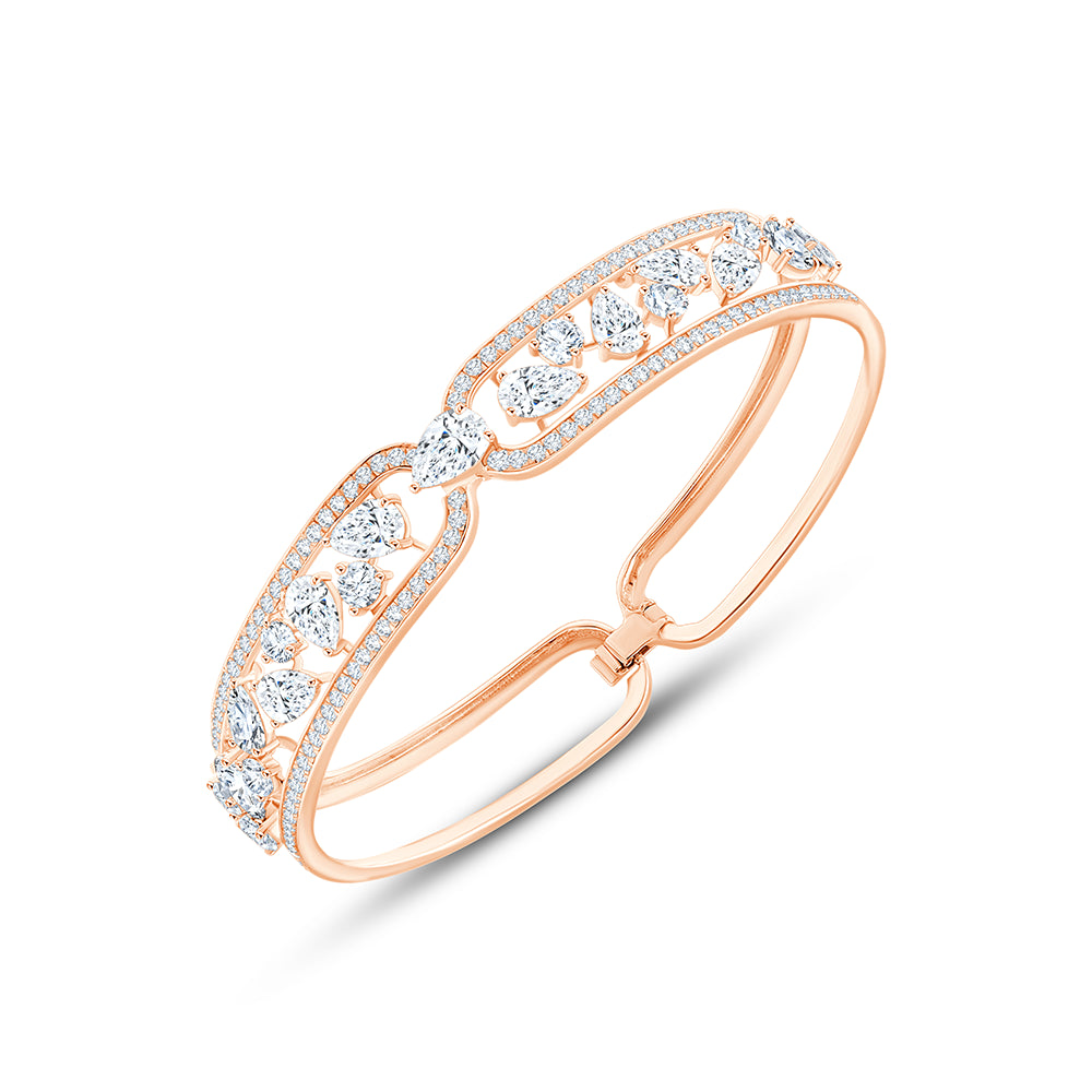 Pear and Brilliant Cut Halo Oval Bracelet