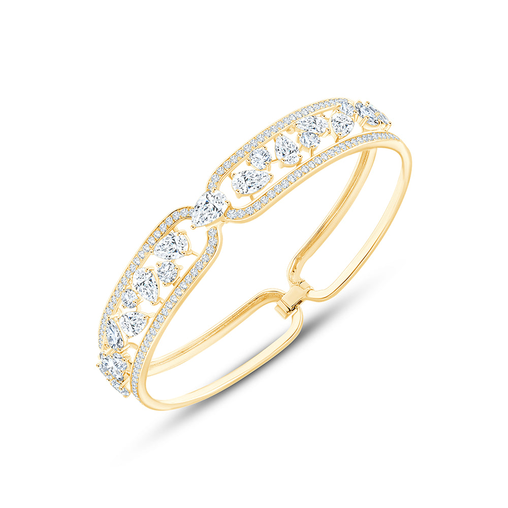 Pear and Brilliant Cut Halo Oval Bracelet