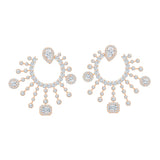 Mixed Cut Halo Statement Earrings