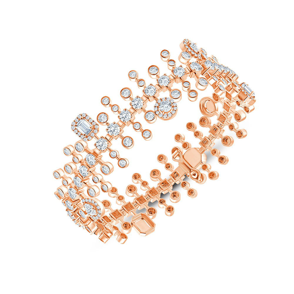 Mixed Cut Drop Diamond Tennis Bracelet