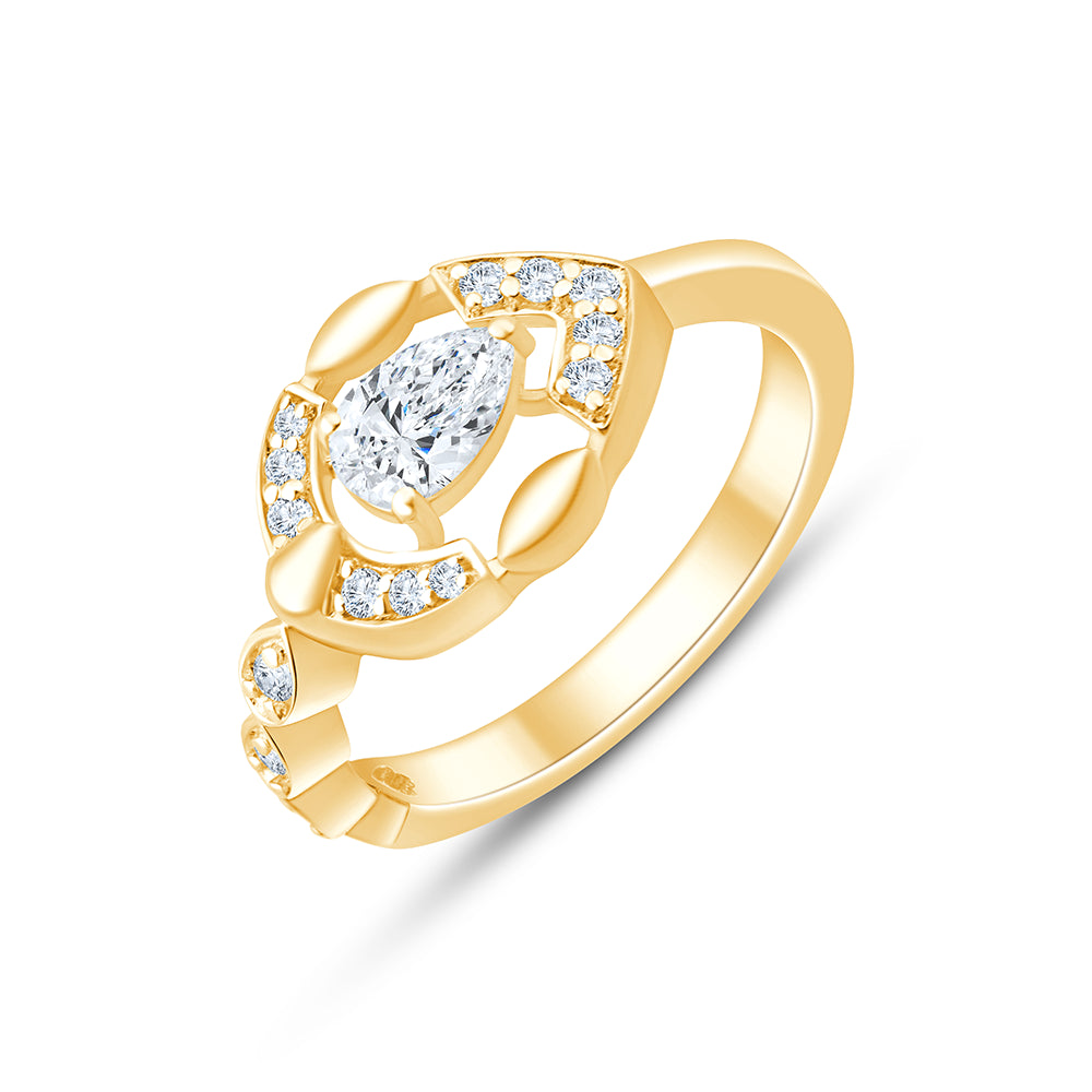 Pear Cut Halo Frame Ring 