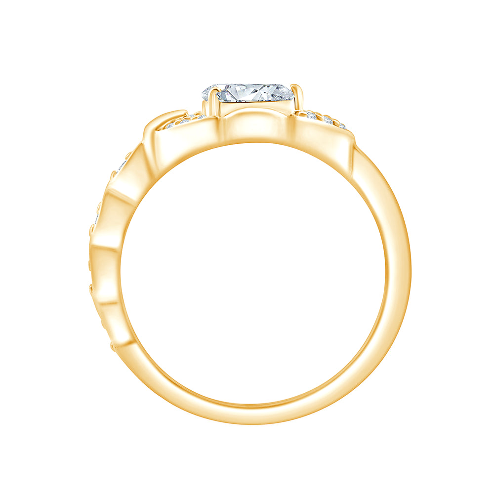 Pear Cut Halo Frame Ring 