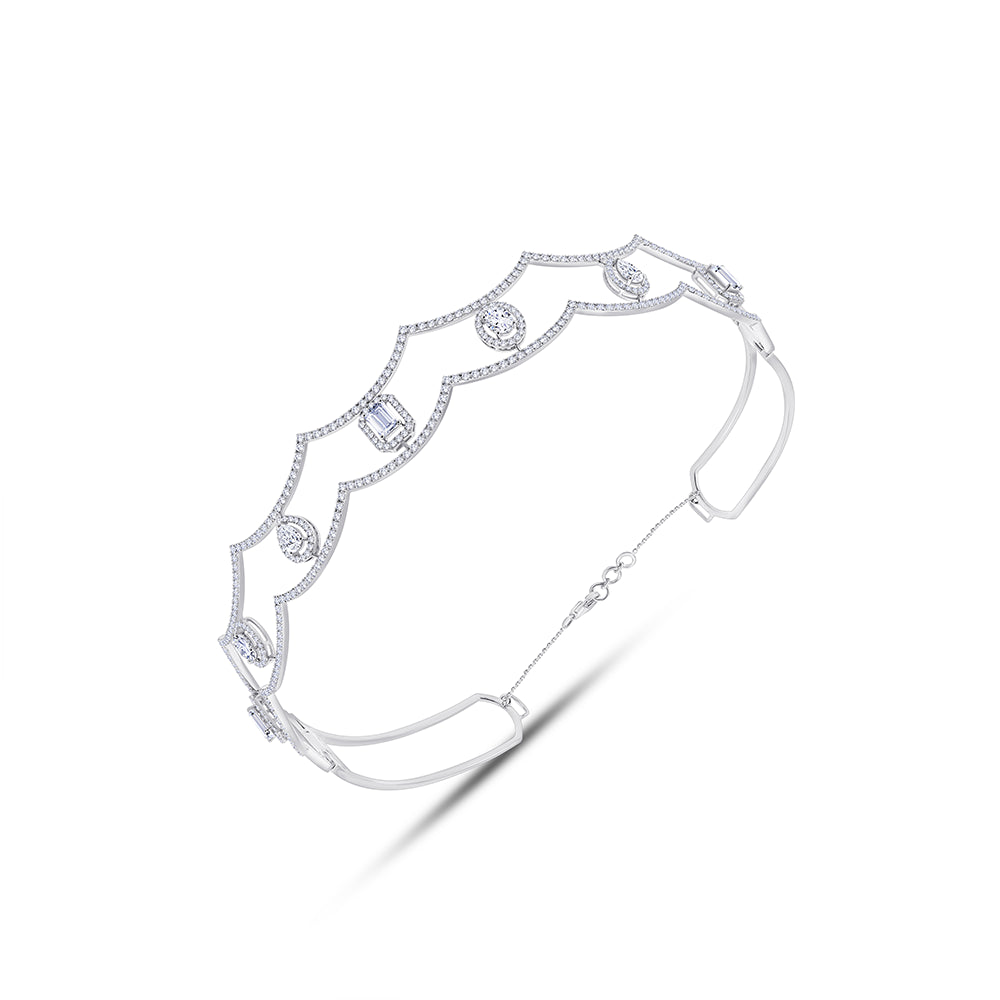 Mixed Cut Halo Choker Necklace
