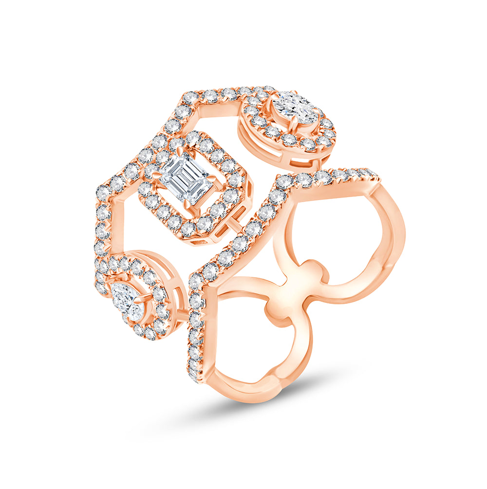 Mixed Cut Halo Statement Band 