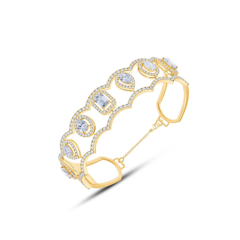 Mixed Cut Halo Oval Bracelet
