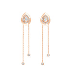 Pear Motif Dual Drop Earrings