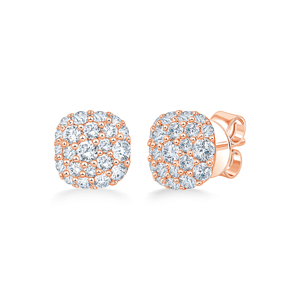 Cushion Pav Stud Earrings