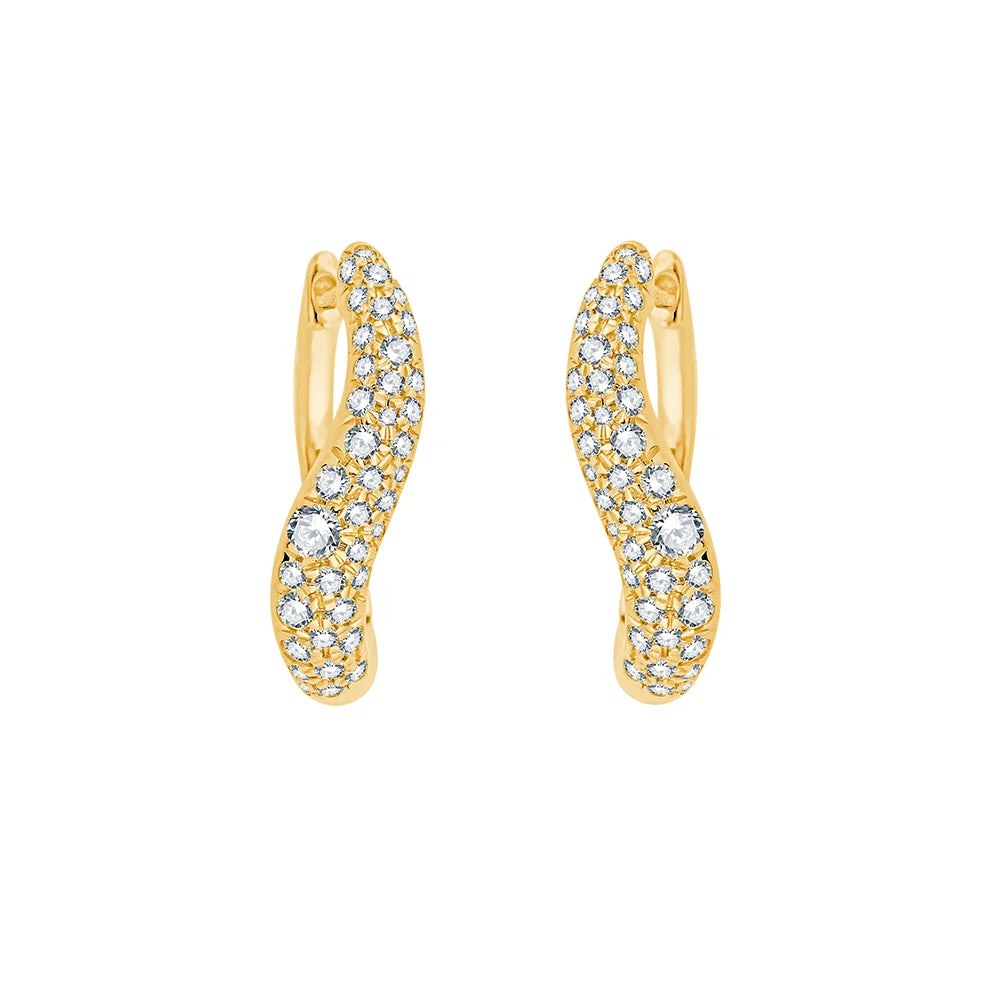 Brilliant Cut Pav Huggie Earrings 