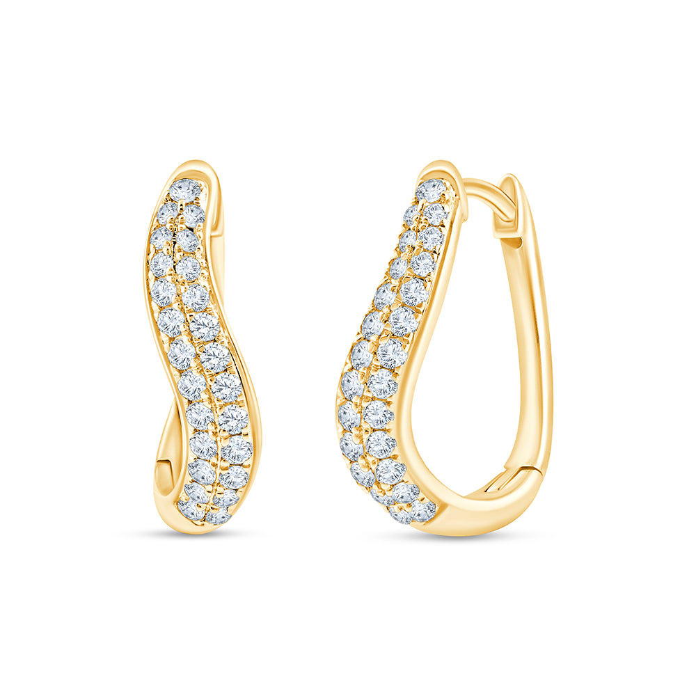 Brilliant Cut Pav Huggie Earrings 
