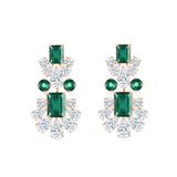 Mixed Cut Semi-Precious Emerald Drop Earrings
