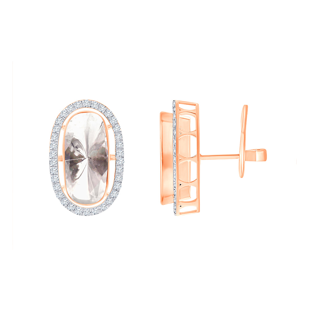 Polki Halo Stud Earrings 