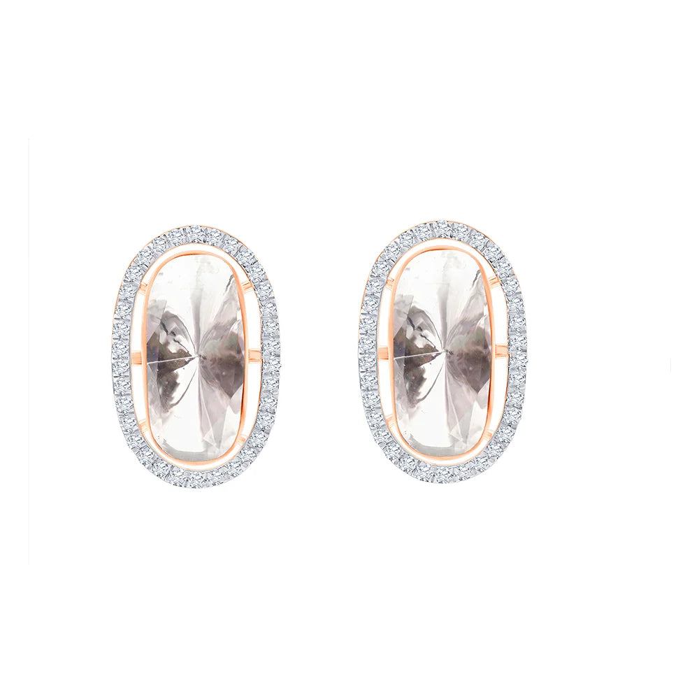 Polki Halo Stud Earrings 