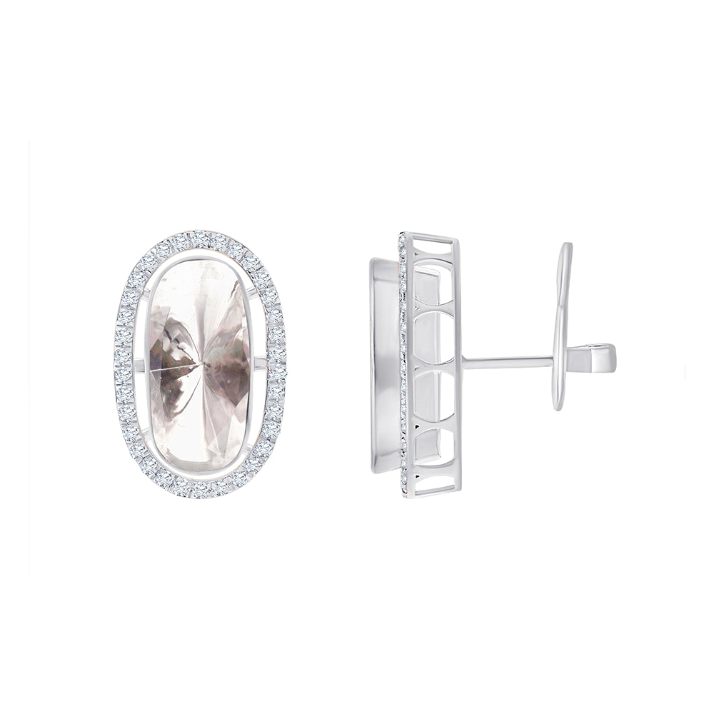 Polki Halo Stud Earrings 