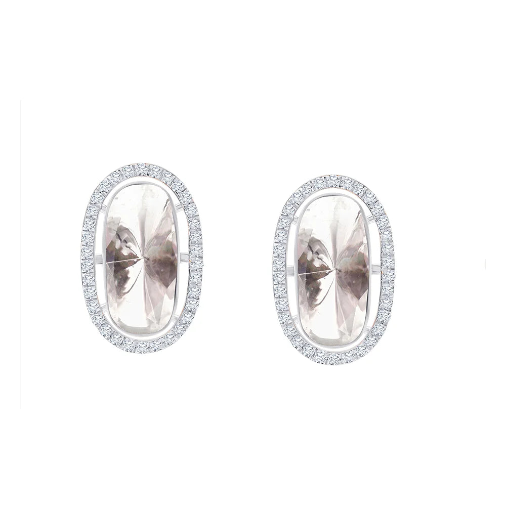 Polki Halo Stud Earrings 