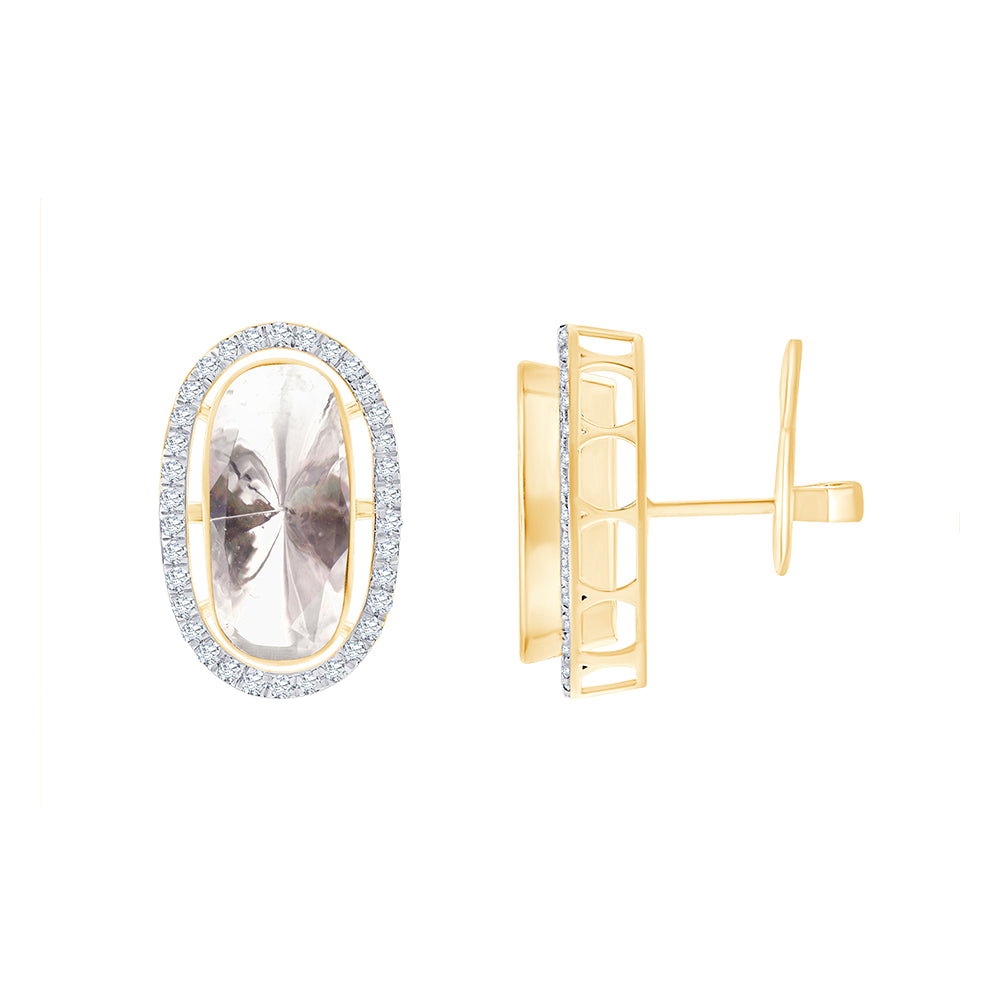 Polki Halo Stud Earrings 