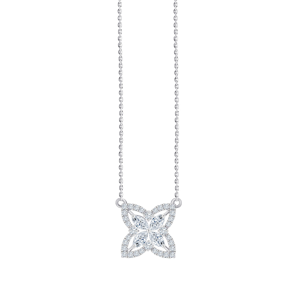 Clover Charm Halo Pendant 