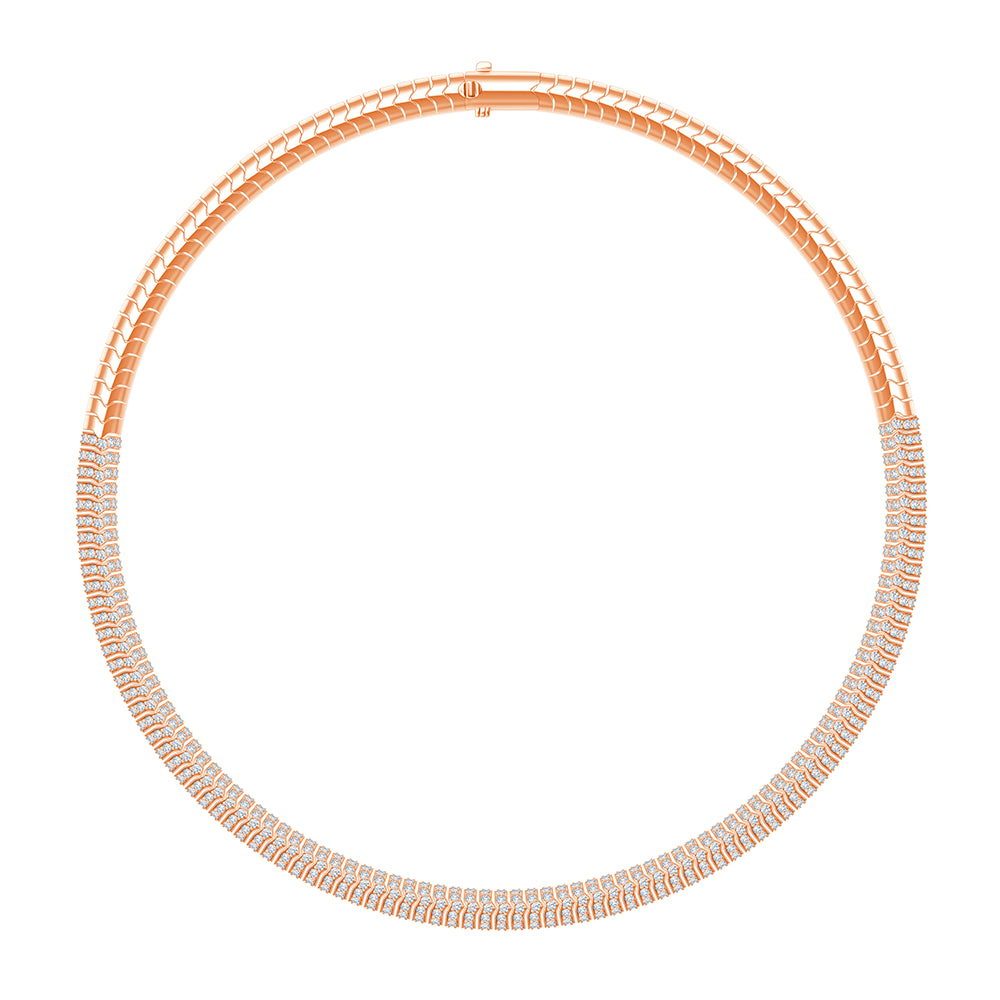 Diamond Line Coil Necklace