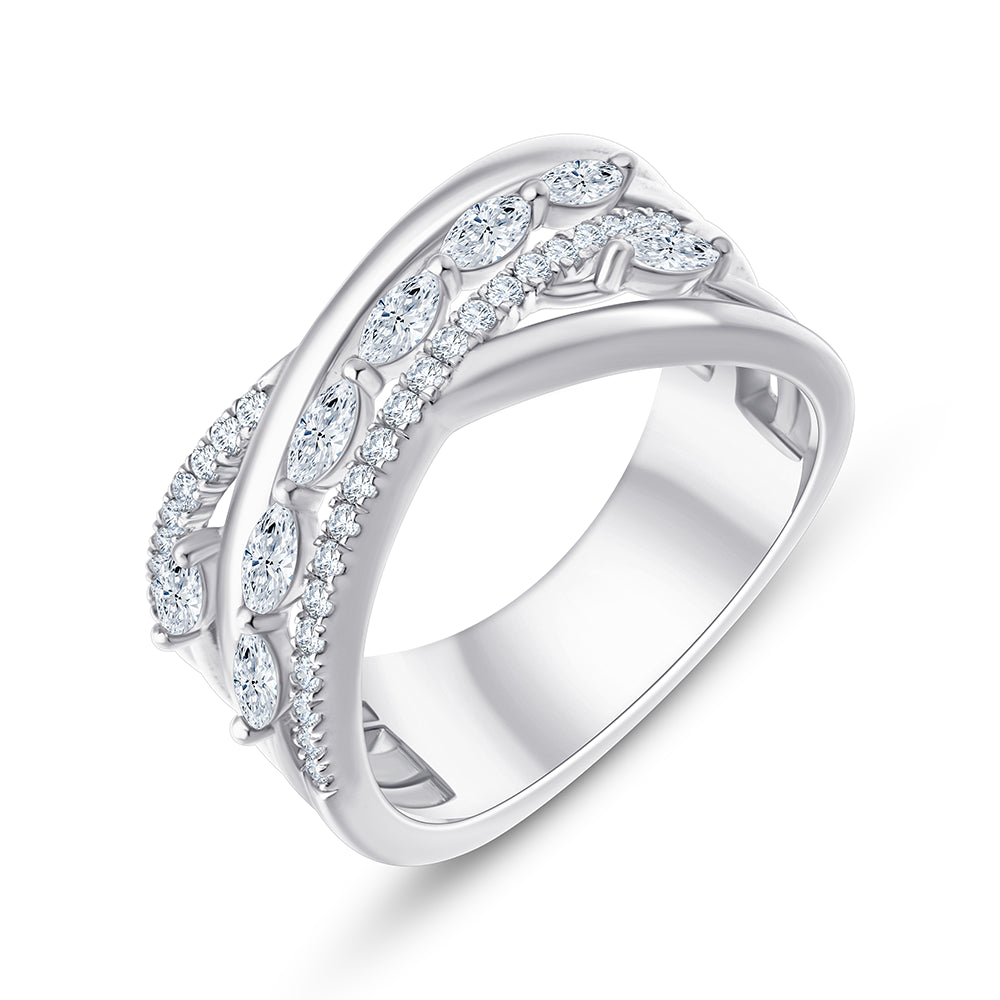 Marquise  Brilliant Cut Crossover Ring 