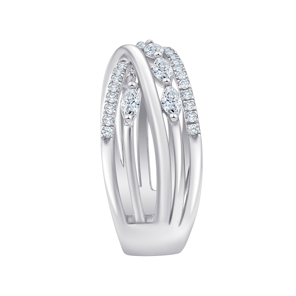 Marquise  Brilliant Cut Crossover Ring 
