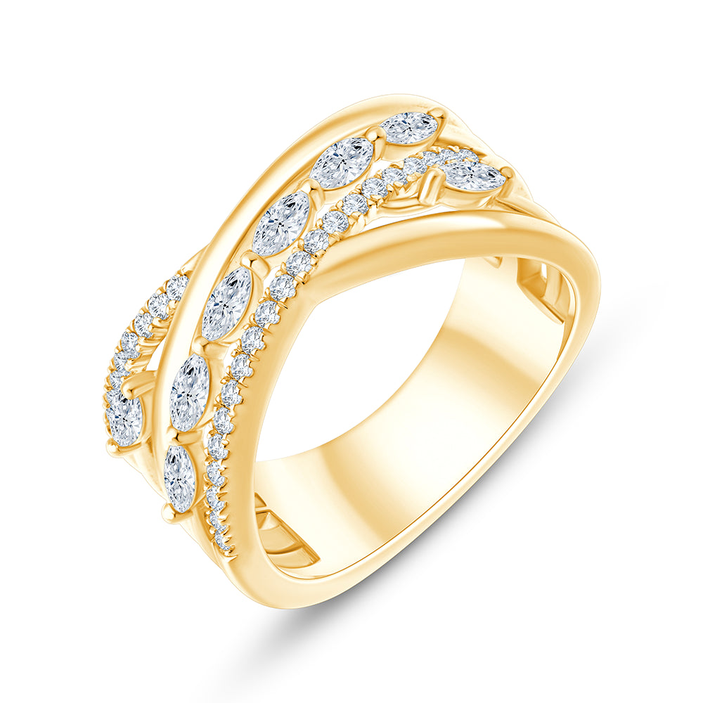 Marquise  Brilliant Cut Crossover Ring 