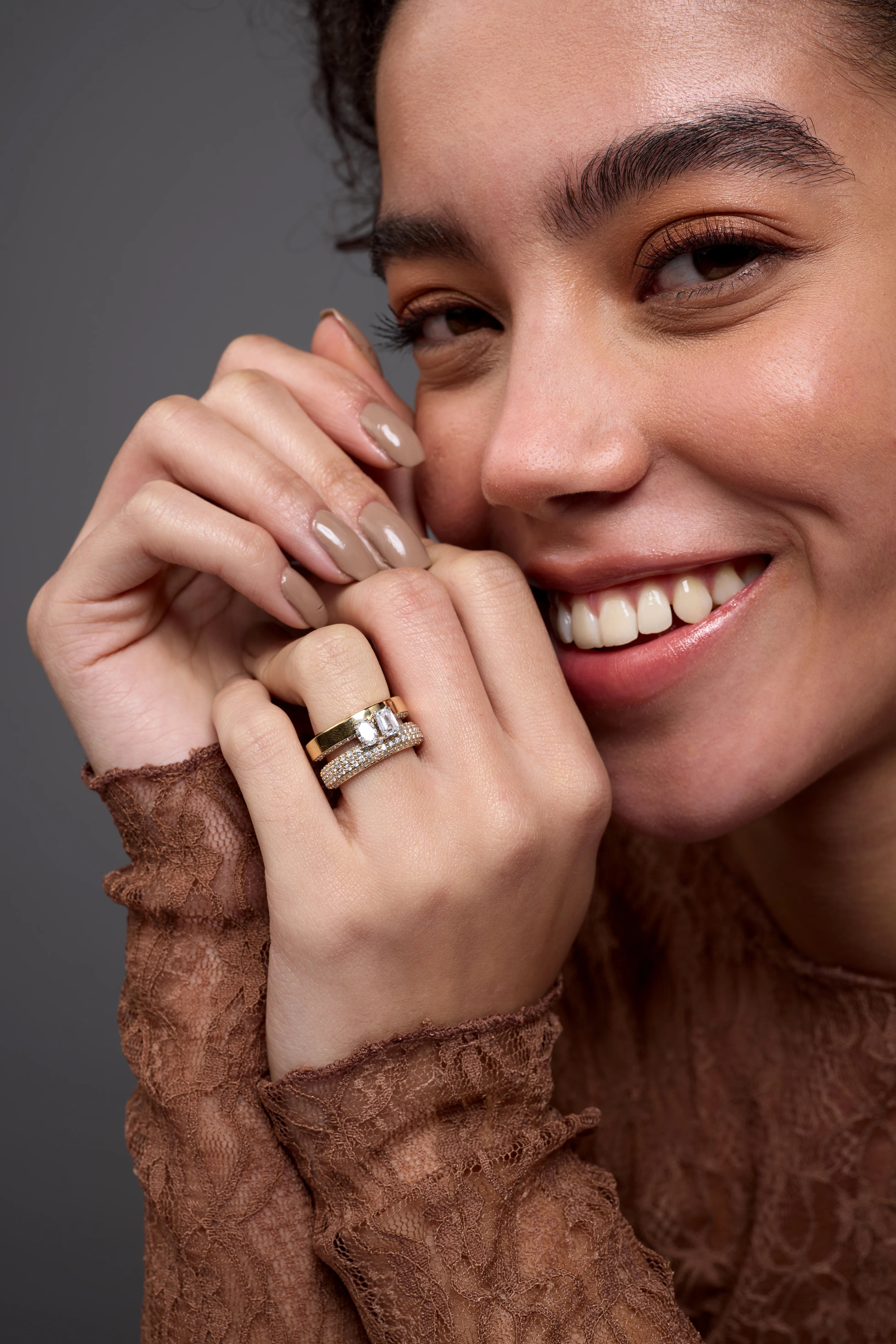 Mixed Cut Dual Row Statement Band 