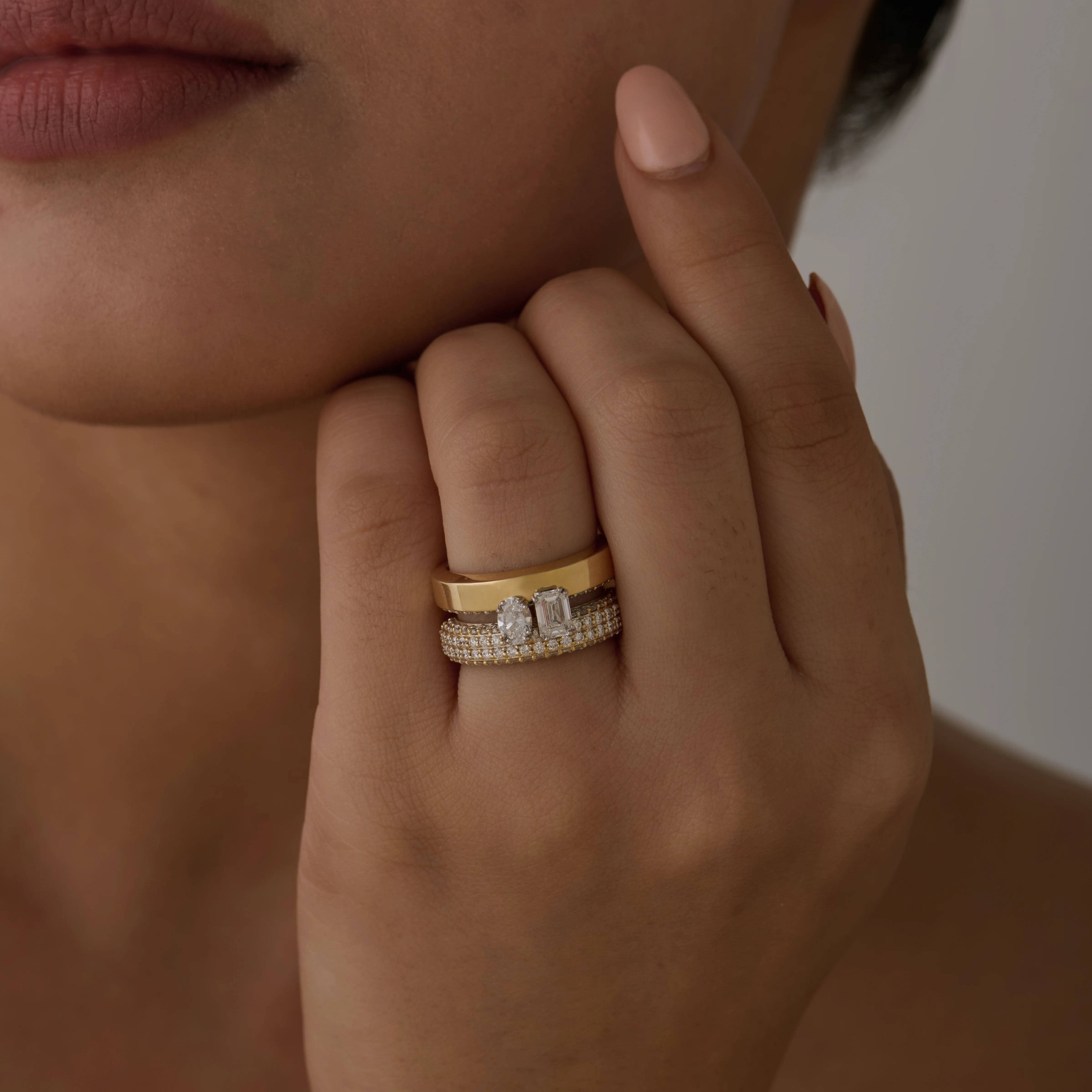 Mixed Cut Dual Row Statement Band 