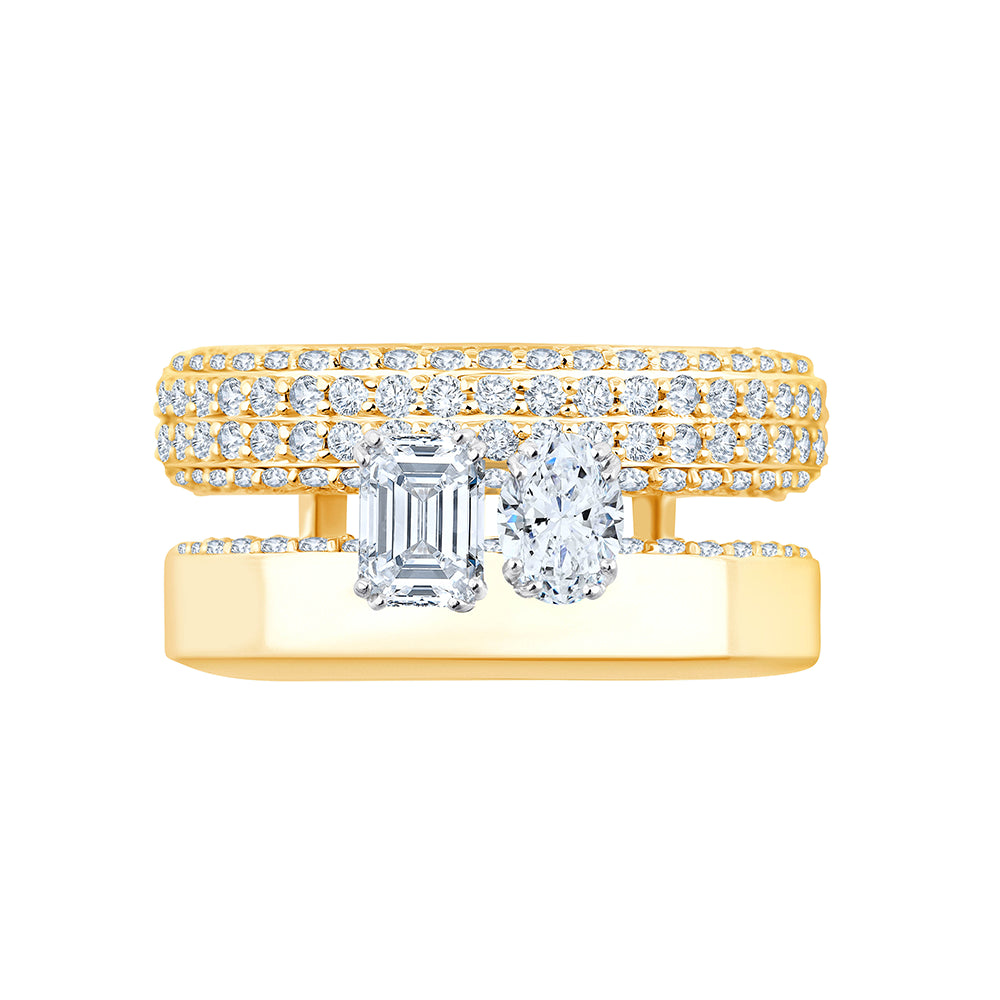 Mixed Cut Dual Row Statement Band 