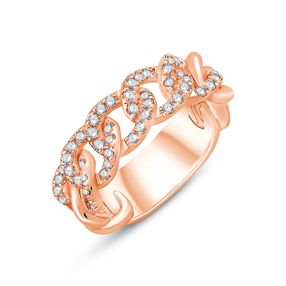 Brilliant Cut Chain Link Pattern Ring