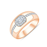 Emerald Cut Halo Men's Ring