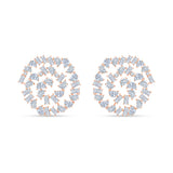 Mixed Cut Swirl Stud Earrings