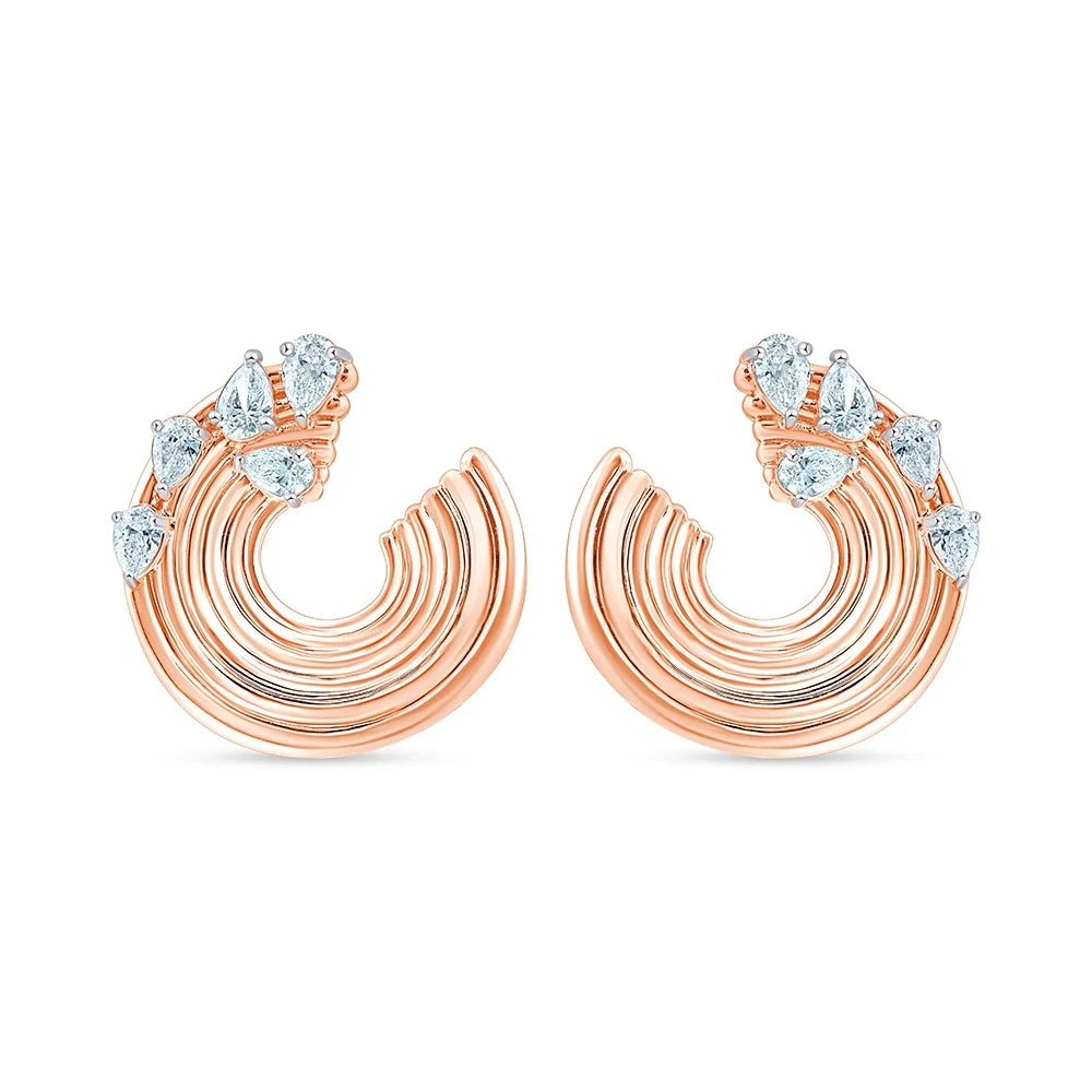 Pear Cut Scattered Swirl Earrings